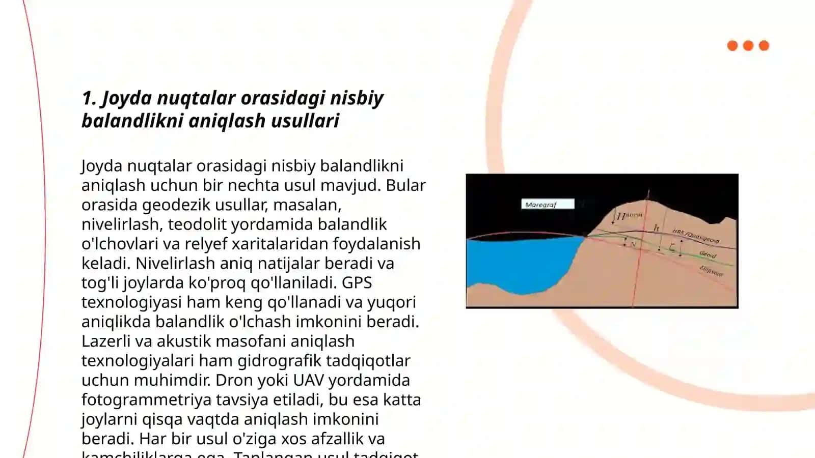 Joyda nuqtalar orasidagi nisbiy balandlikni aniqlash 3