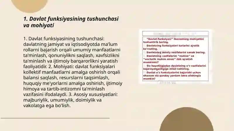 Davlat funksiyalari tuahunchasi va turlari 3
