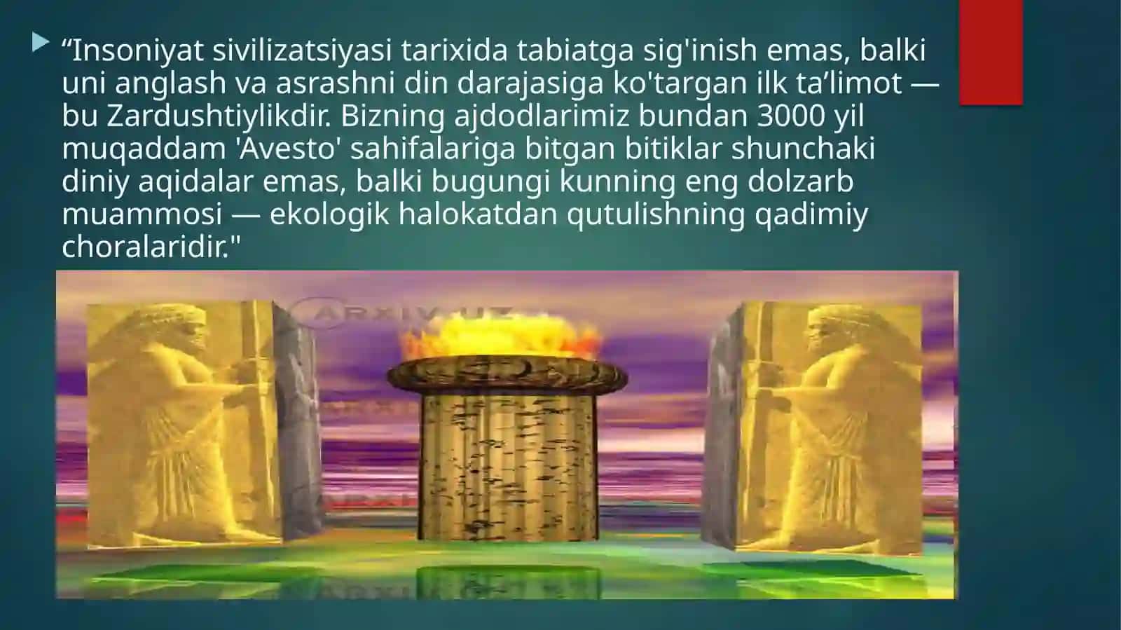 Zardushtilikda tabiatning ulugʻlanishi 3
