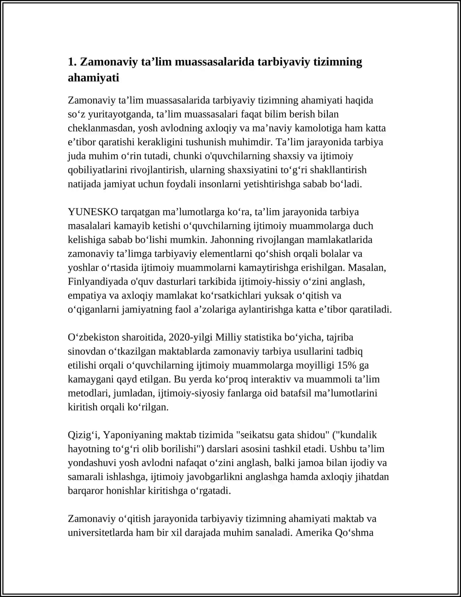 ZAMONAVIY TAʼLIM MUASSASALARI TARBIYAVIY TIZIMI VA UNING RIVOJLANISH TENDENSIYASI 3