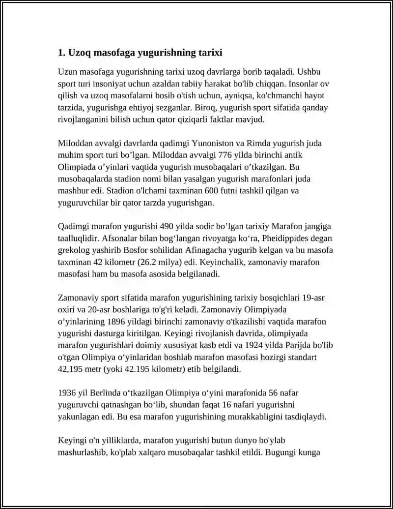 YENGIL ATLETIKA: UZUN MASOFALARGA YUGURISH 3