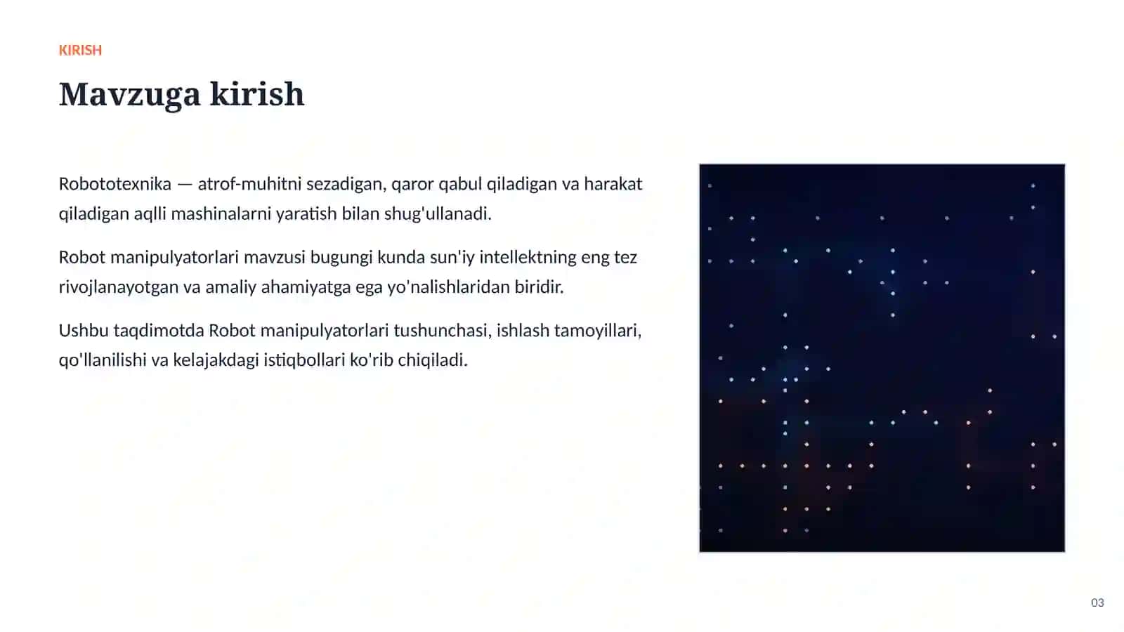 Robot manipulyatorlari: asoslari va qo'llanilishi 3