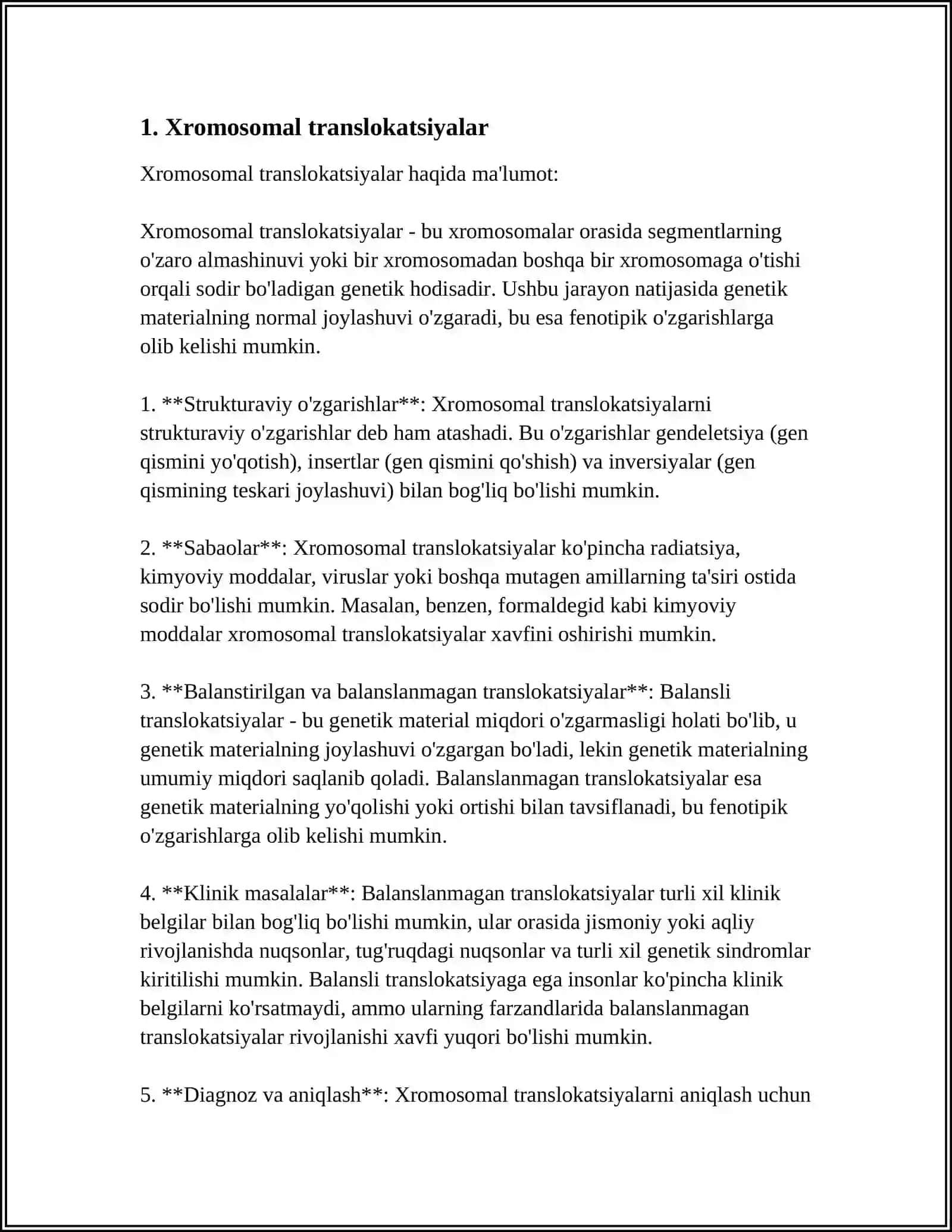 Xromosomal translokatsiyalar 3