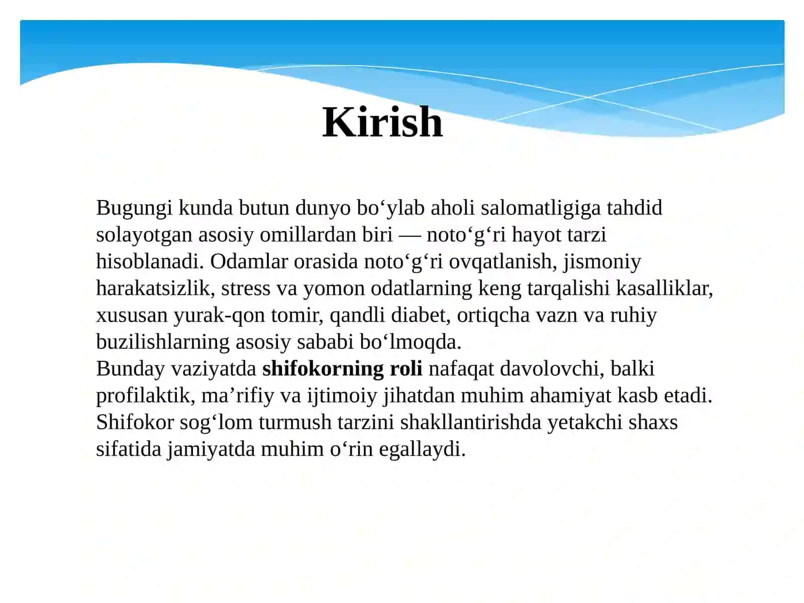 Sog’lom turmush tarzini shakllantirishda shifokorning o’rni 3
