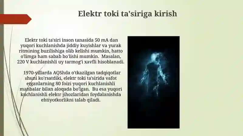 Elektr toki odam organizmiga ta'siri 3
