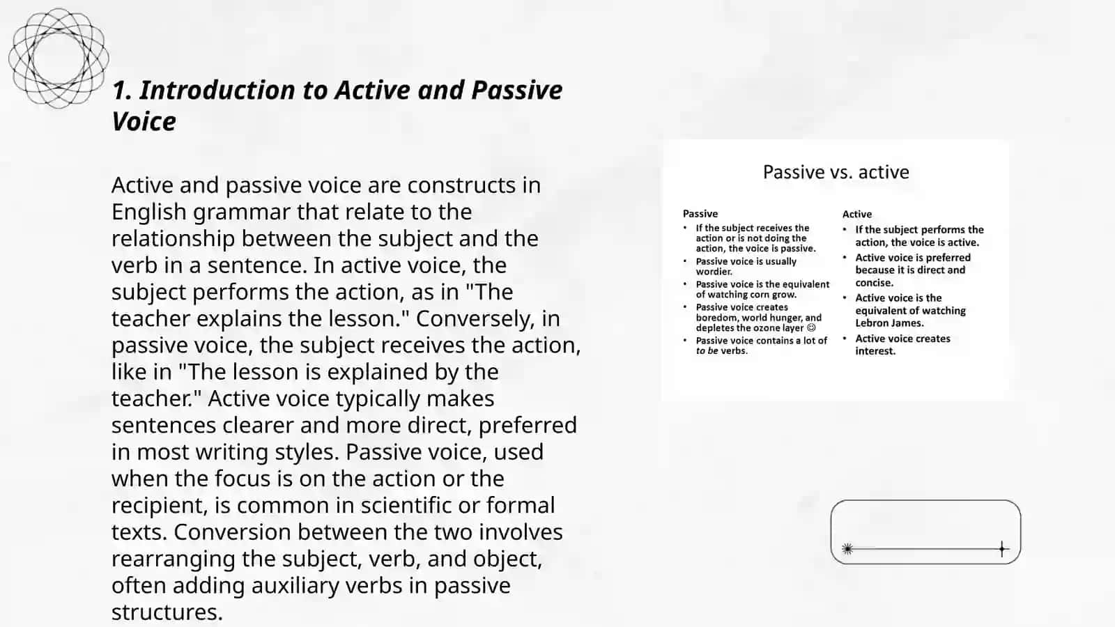 Passive voise and Activ voise 3