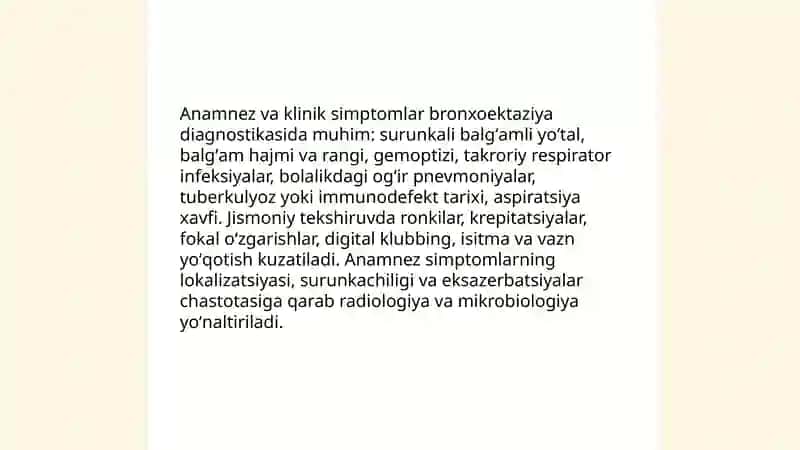 Bronxoektatik kasallik diagnostikasi 3