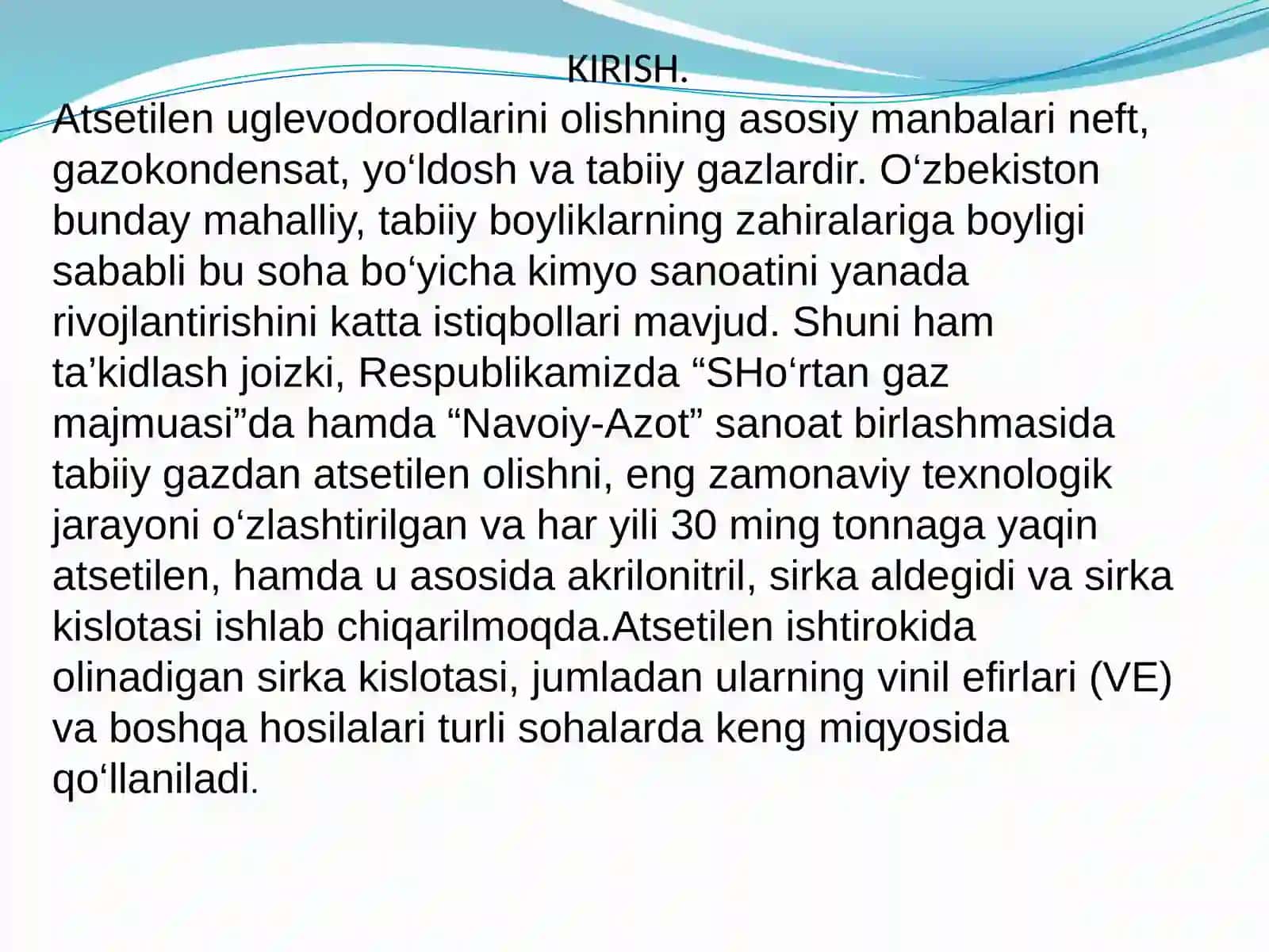 Kimyo Guruhiga Kirish 3