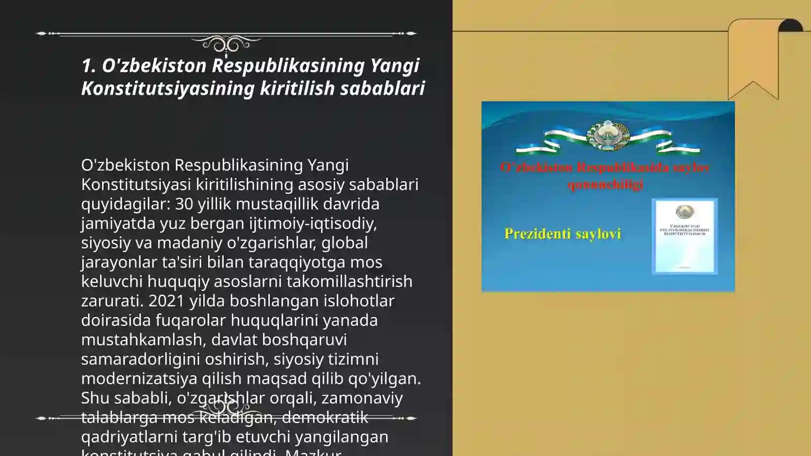 O'zbekiston Respublikasining Yangi konstitutsiyasi qonun va buyruqlari 3
