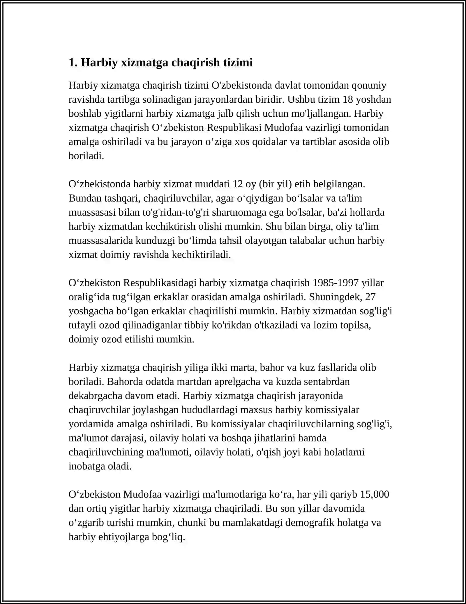 O'ZBEKISTON RESPUBLIKASI MUDOFAA QOBILIYATI 3