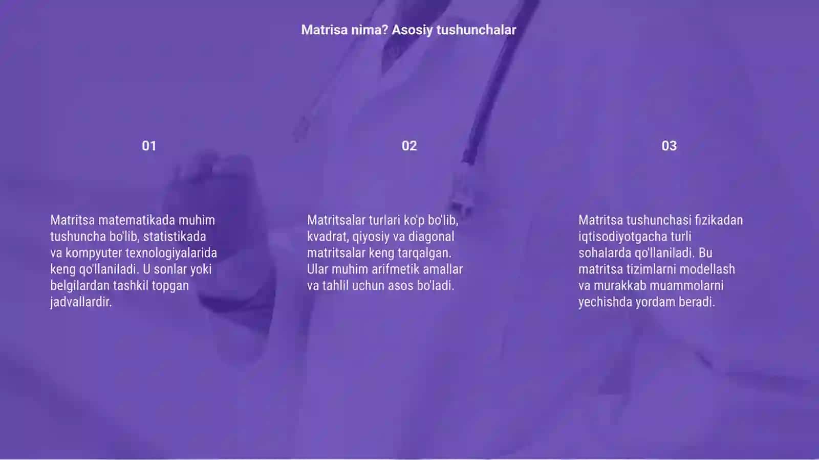 Matrisa va ularning turlari 3