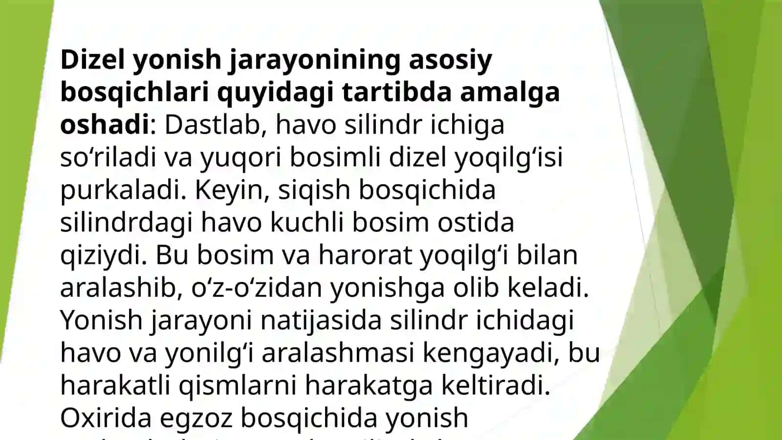 Gaz dizel yonish jarayoni 3