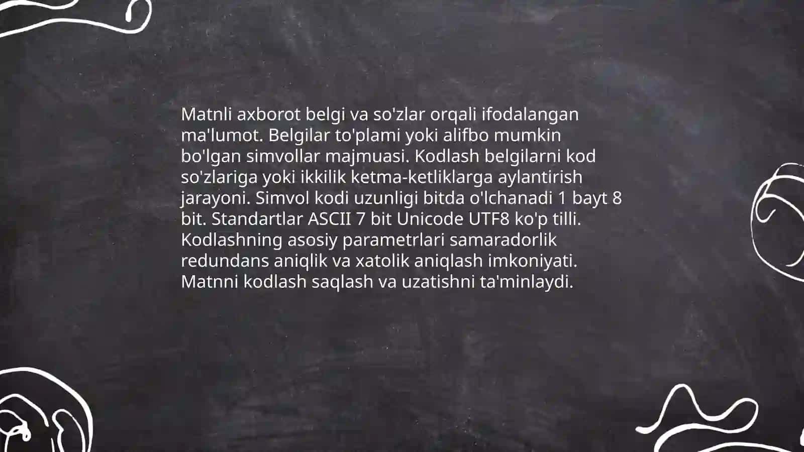 Matnli axborotlarni kodlash 3