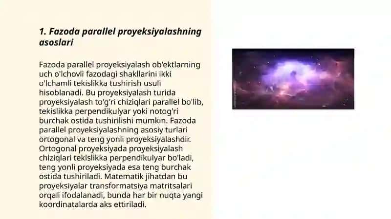 Fazoda parallel proyeksiyalash 3
