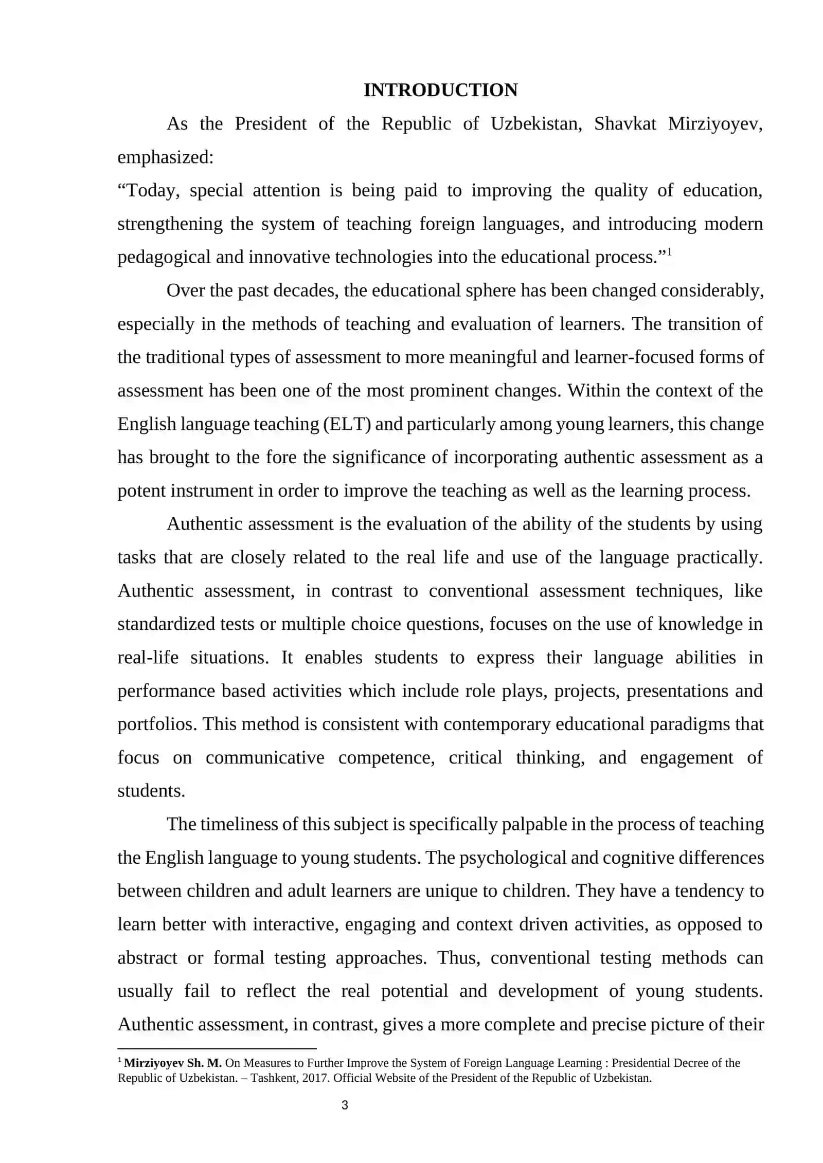 INTEGRATING AUTHENTIC ASSESSMENT IN ENGLISH LANGUAGE TEACHING FOR YOUNG LEARNERS 3