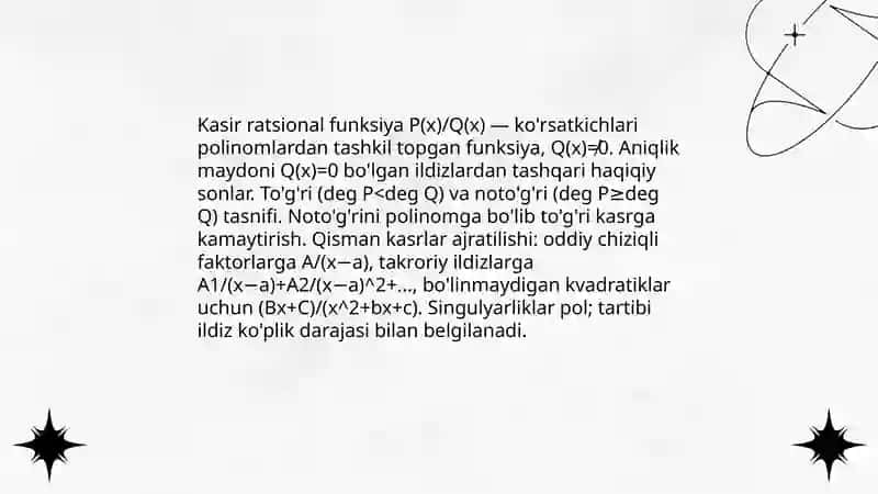 Kasir ratsional funksiyalarini integrallash 3