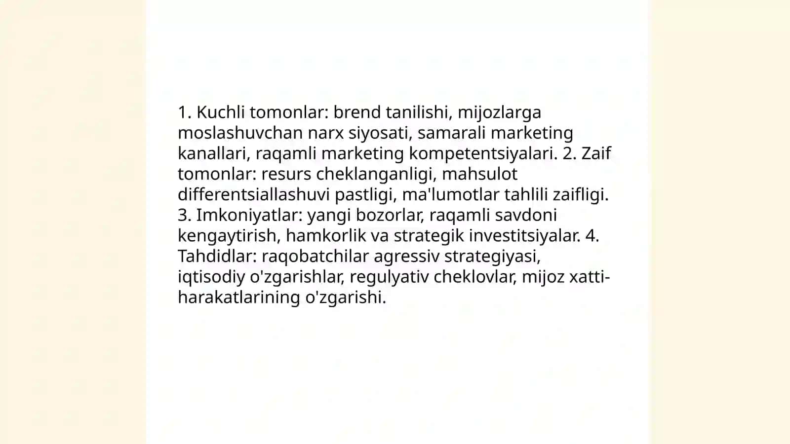 Marketing tahlili 3