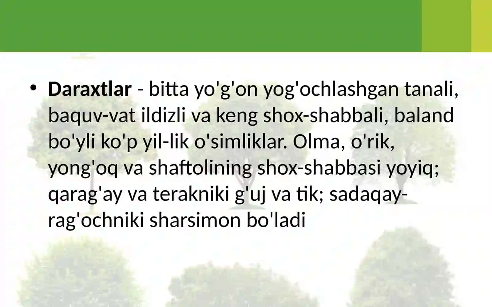 O‘SIMLIKLARNING HAYOTIY SHAKLLARI 3