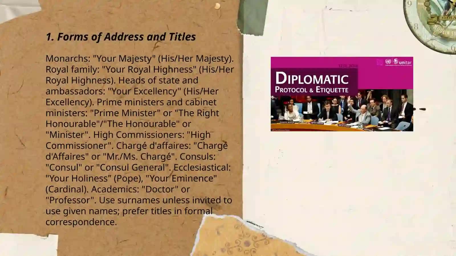 Diplomatik etiket va protokol 3