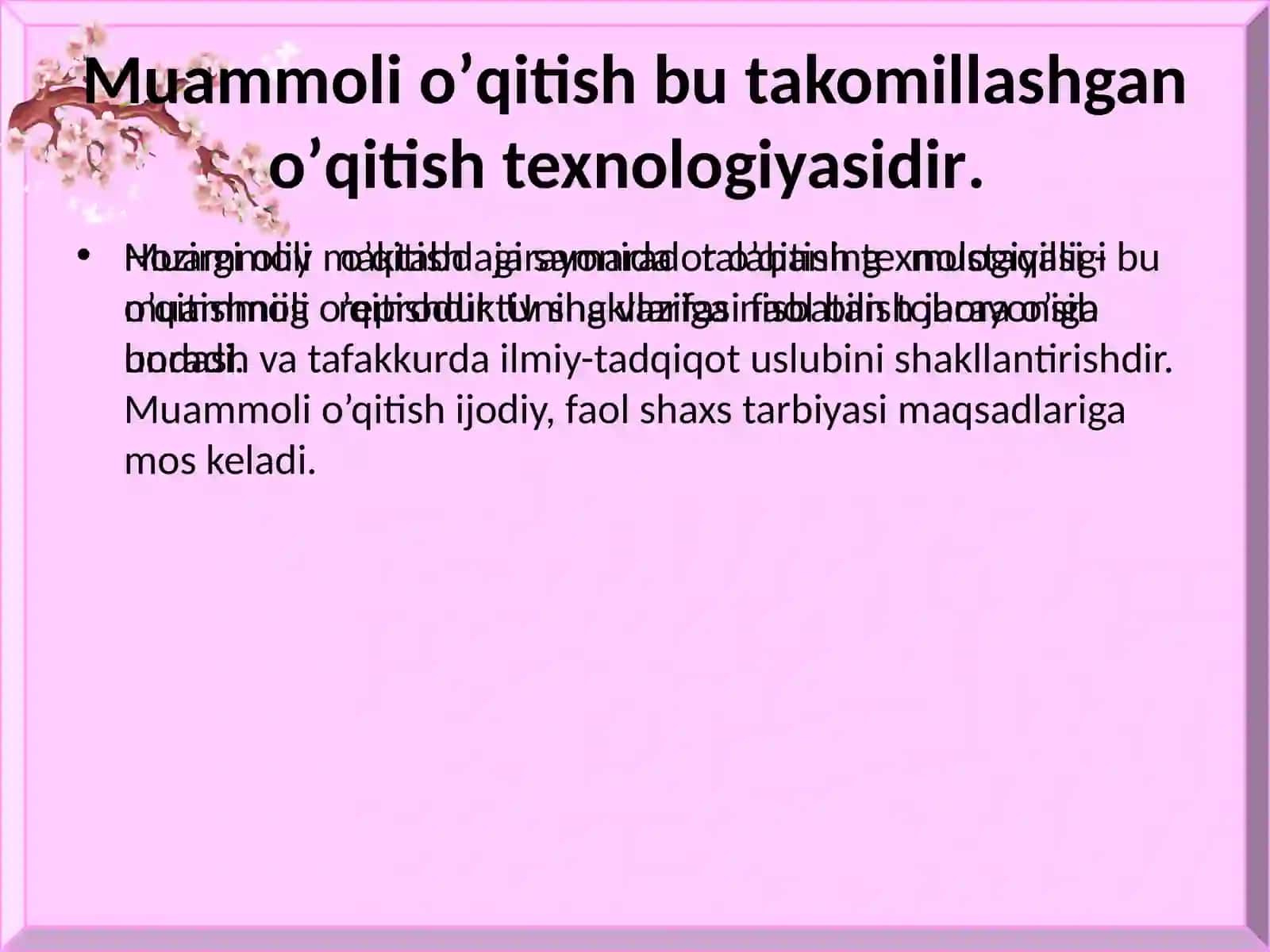 Pedagogikani o’qitishda muammoli usullardan foydalanish 3
