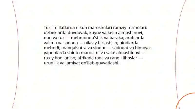 Turli millatlarning urf-odatlari va an’analari 3