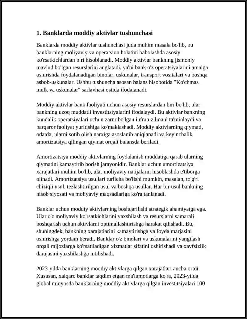 BANKLARDA MODDIY VA NOMODDIY AKTIVLAR HISOBI 3