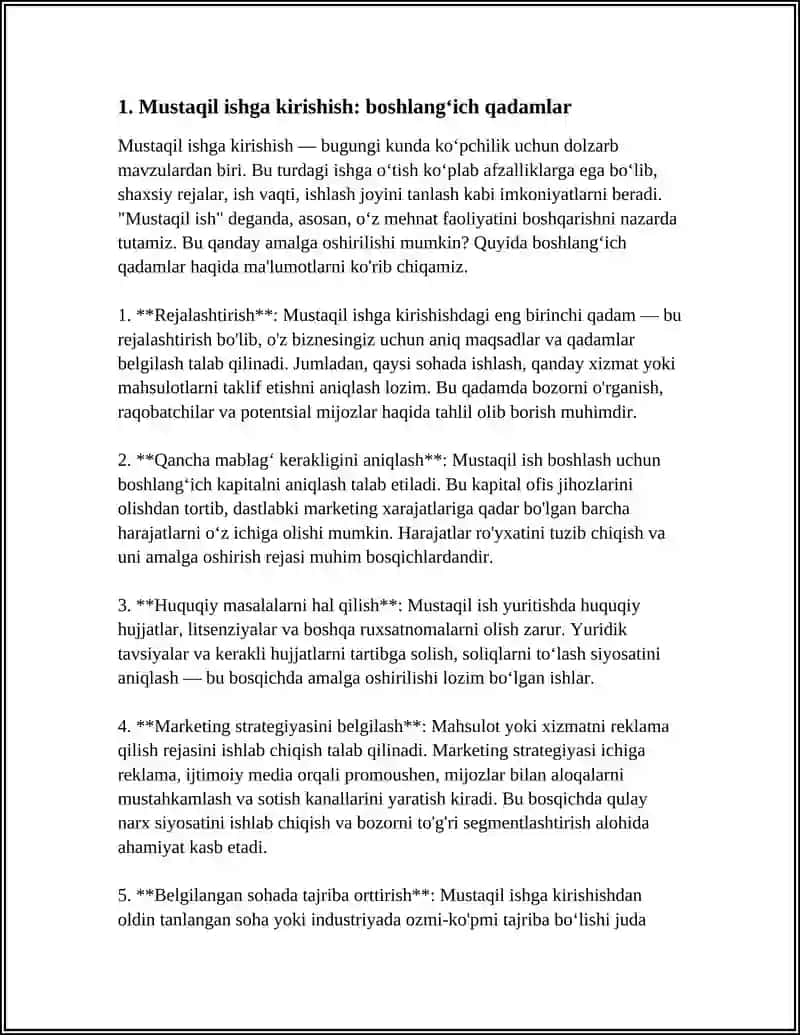 MUSTAQIL ISH 3