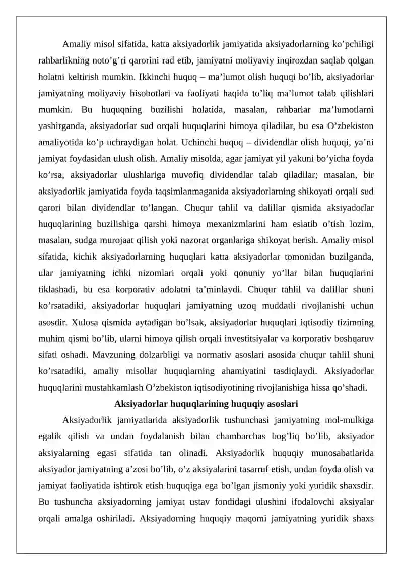 Aksiyadorlar huquqlari 3