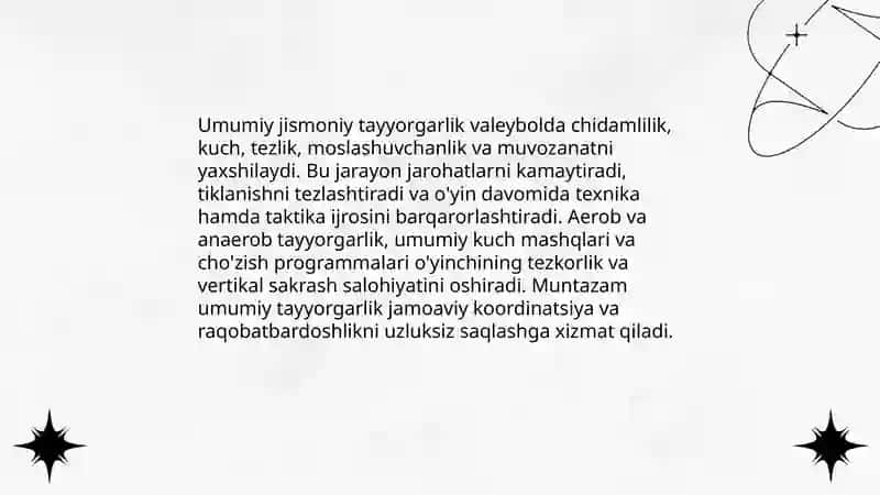 Umumiy jismoniy tayyorgarlik valeybolda 3