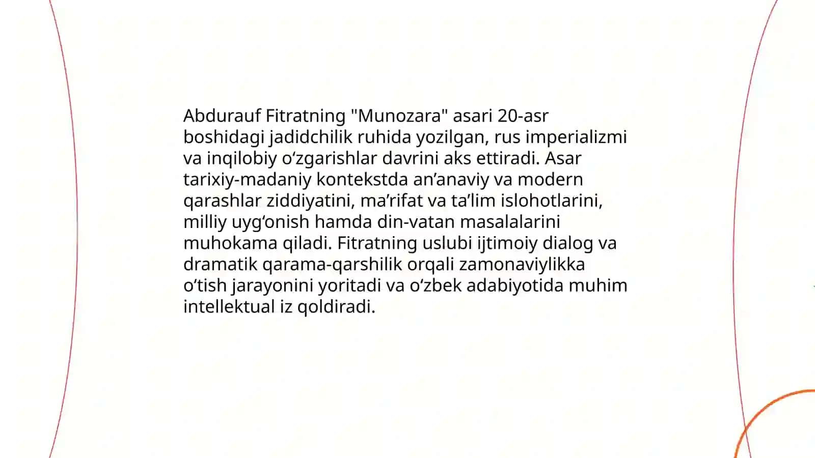 Abdurauf Fitratning " Munozara " asari tahlili 3