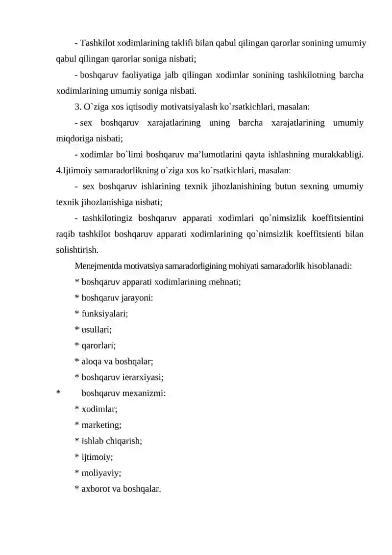 Menejmentda motivatsiya samaradorligini baholash 3