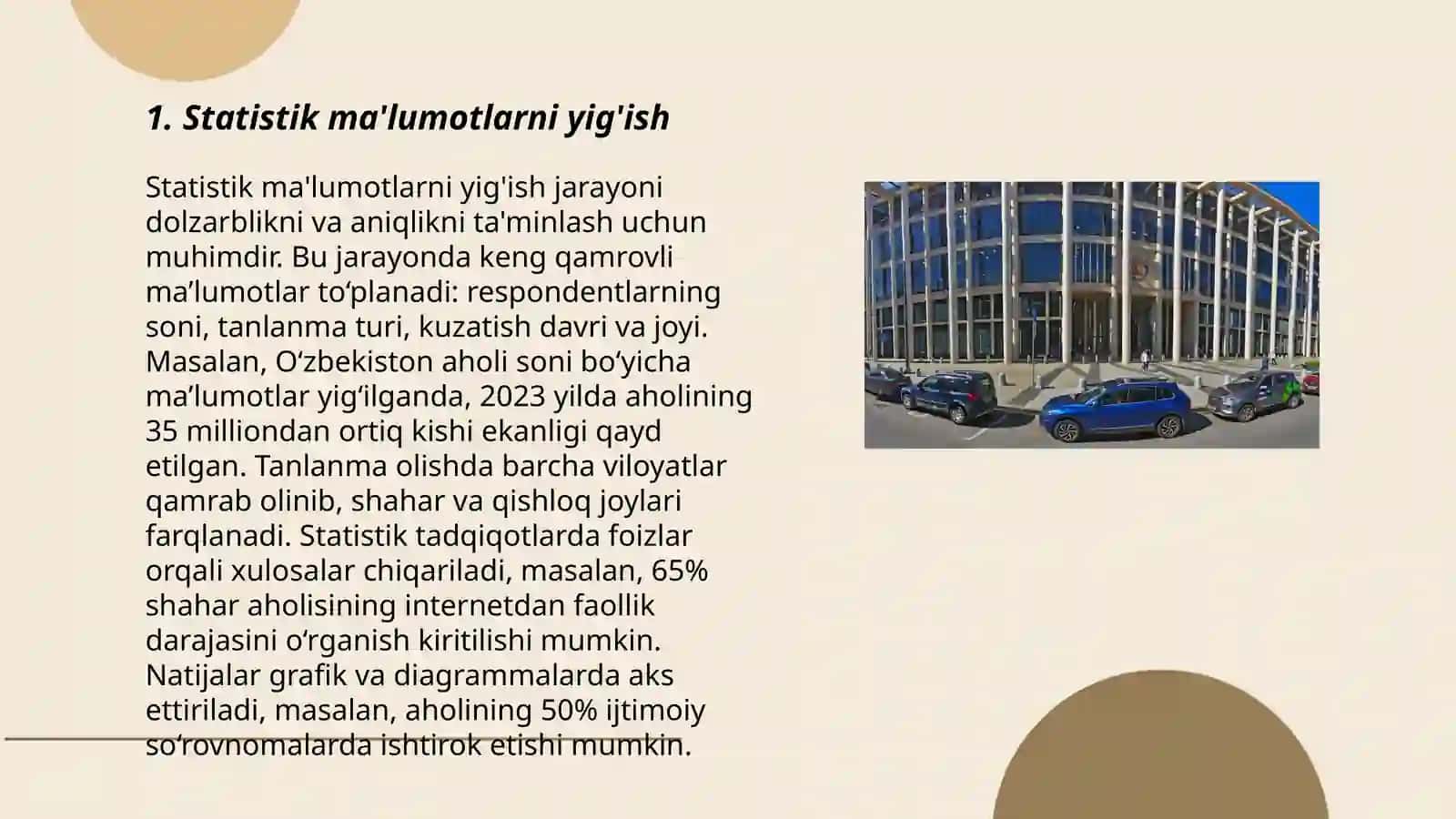 Statistik jamlash va guruhlash metodi 3