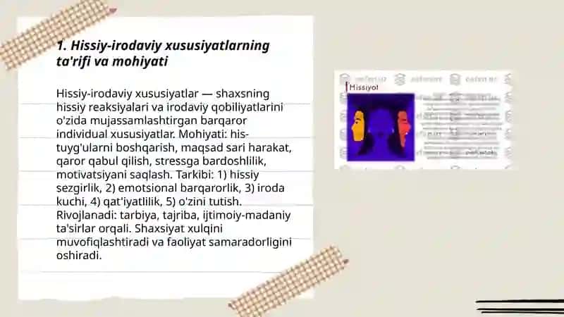 Hissiy-irodaviv xususiyatlar 3