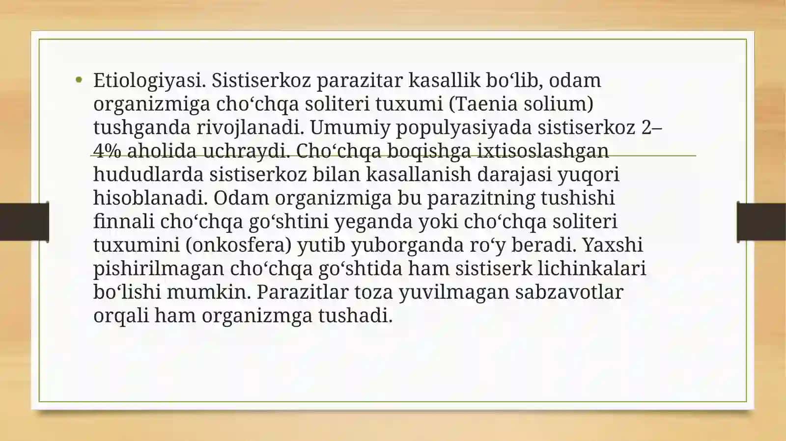 BOShMIYaNINGPARAZITAR KASALLIKLARI 3