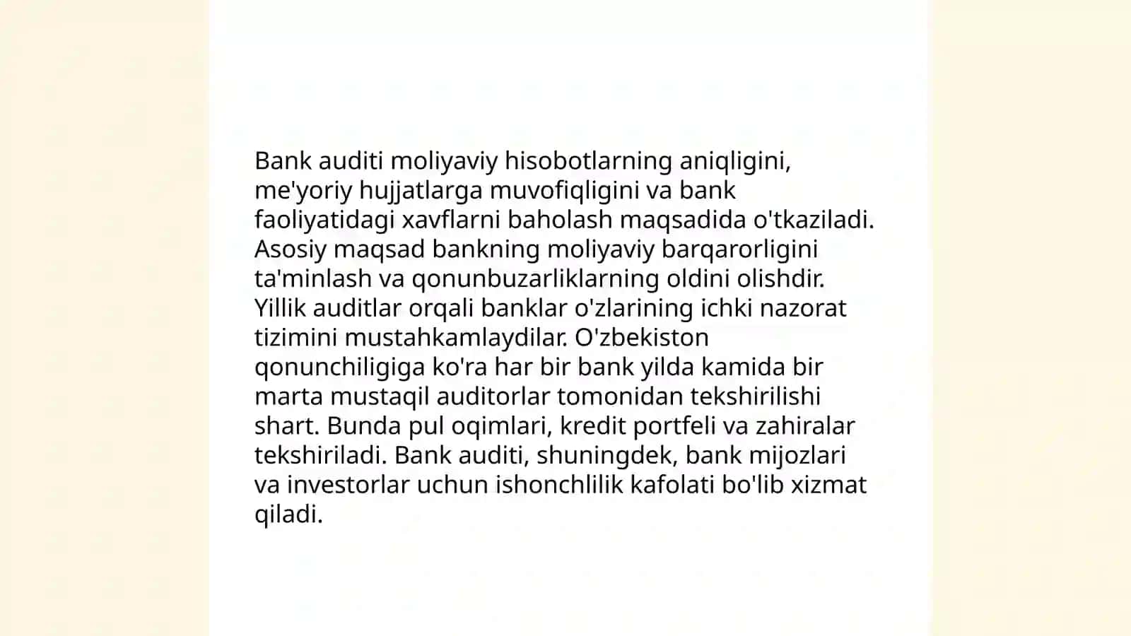 Bank auditiga umumiy tavsif 3