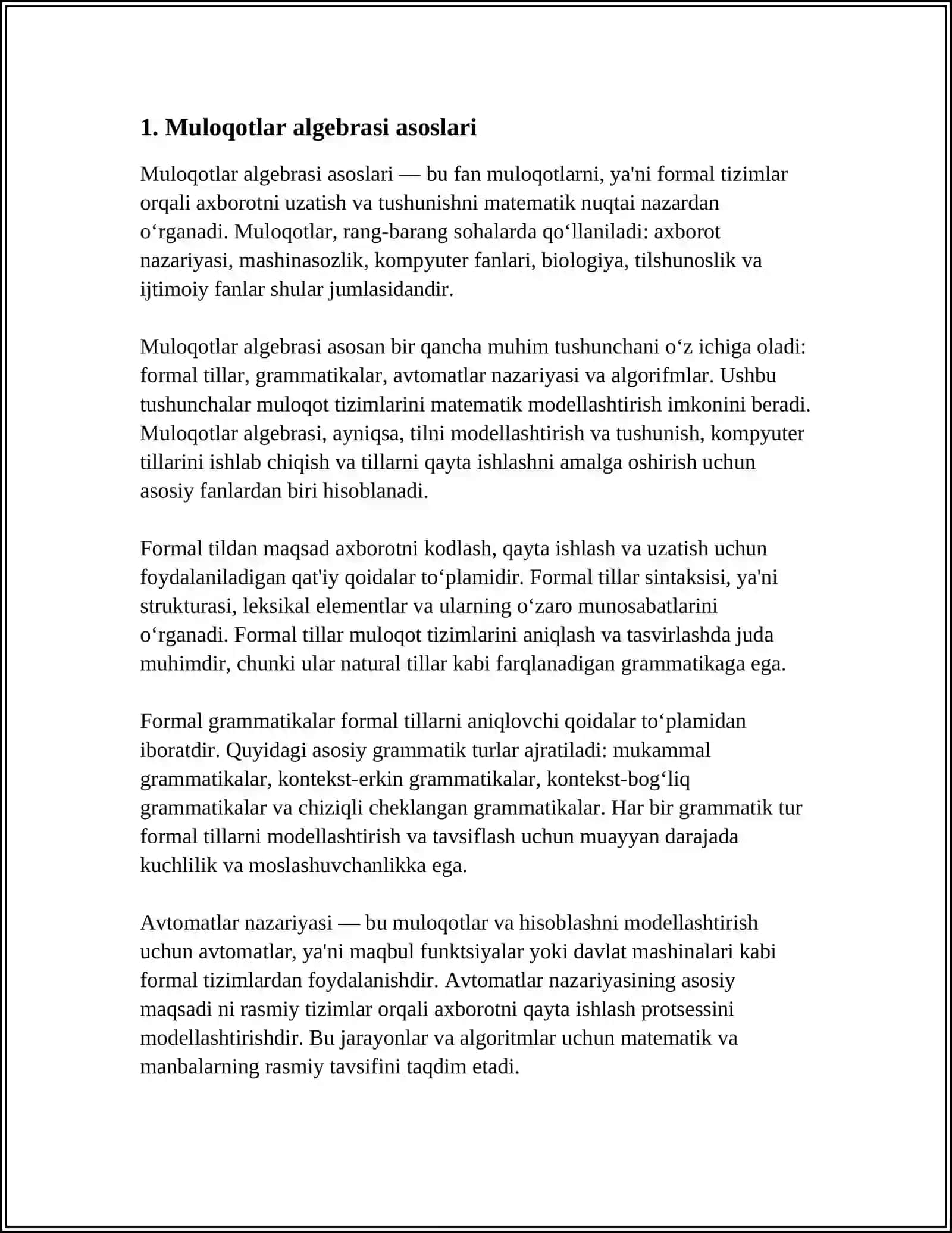 MULOHAZALAR ALGEBRASI 3