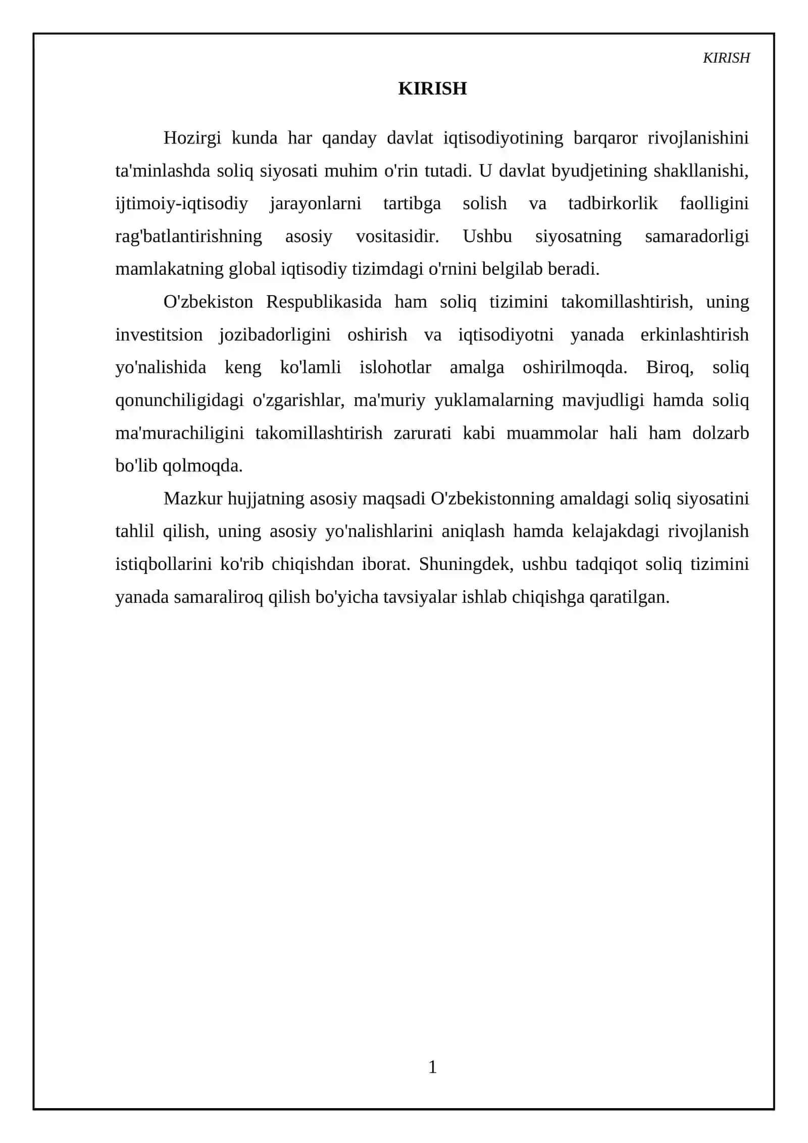 Soliq siyosati va uning asosiy yoʻnalishlari 3