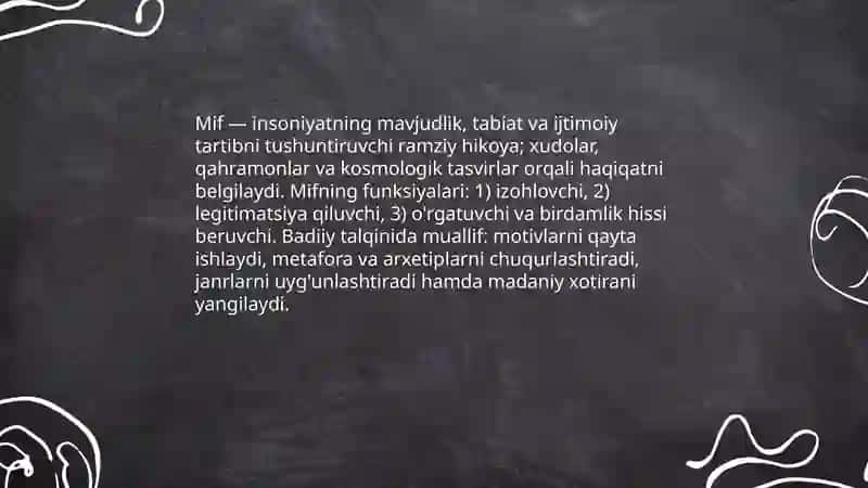 Mif va uning badiiy talqini 3