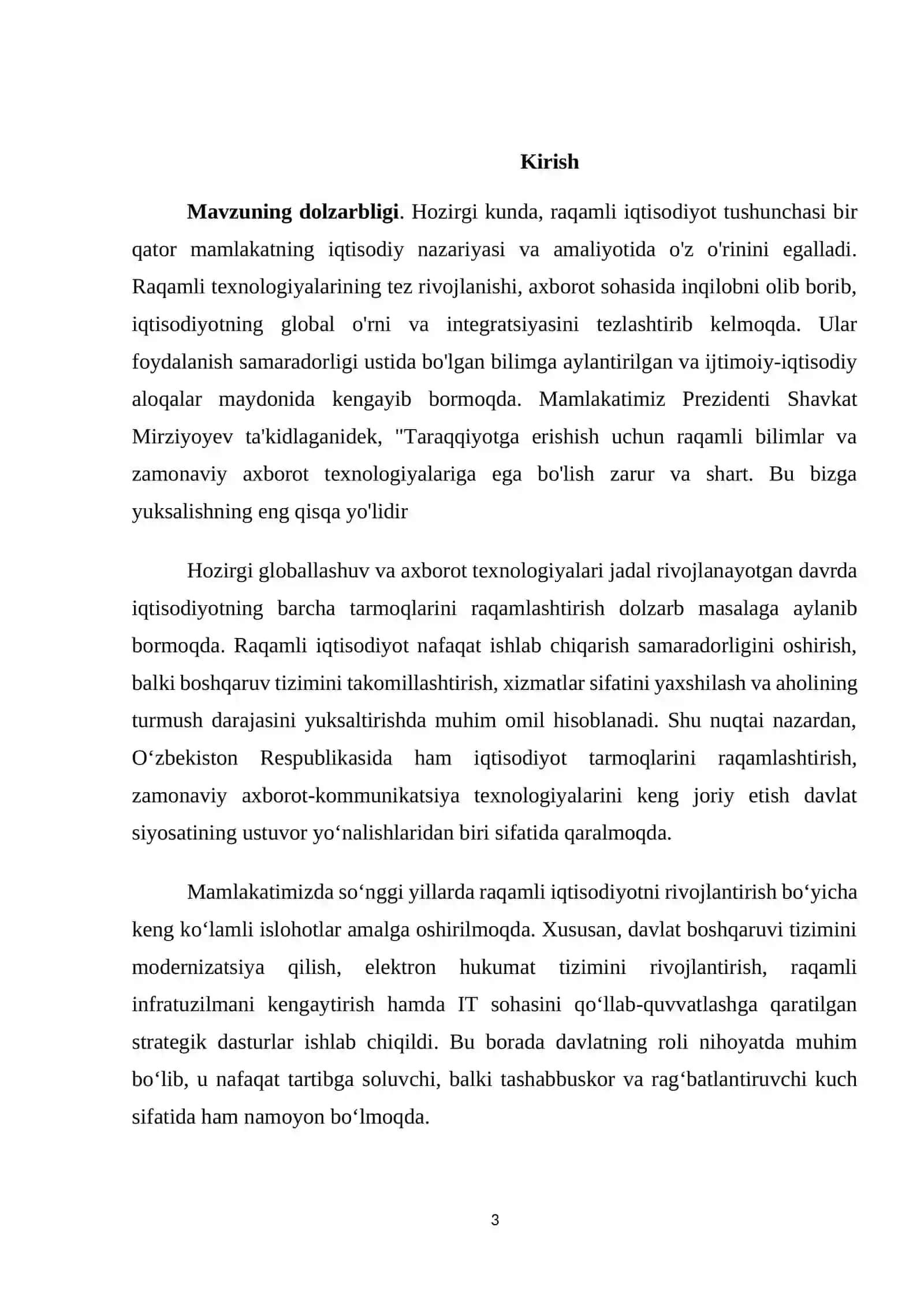 O’ZBEKISTON IQTISODIYOTINI RAQAMLASHTIRISH JARAYONIDA DAVLATNING ROLI 3