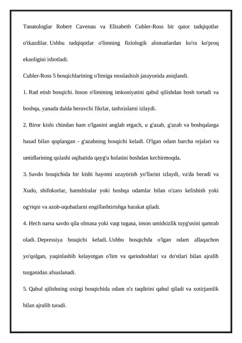 O'LIM HAQIDA TUSHUNCHA 3