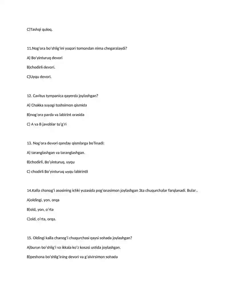 klinik anatomiya fanidan test savollari 3
