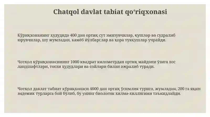 O'zbekistonning Qo'riqlanadigan Hududlari 3