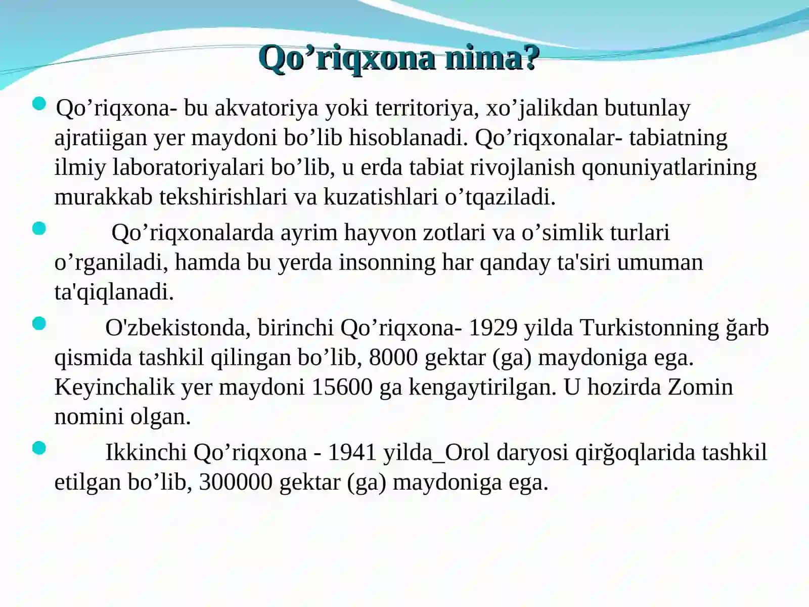 QO’RIQHONALAR 3