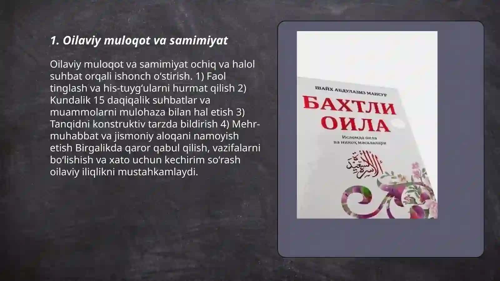 Oilaviy muloqot va samimiyat 3