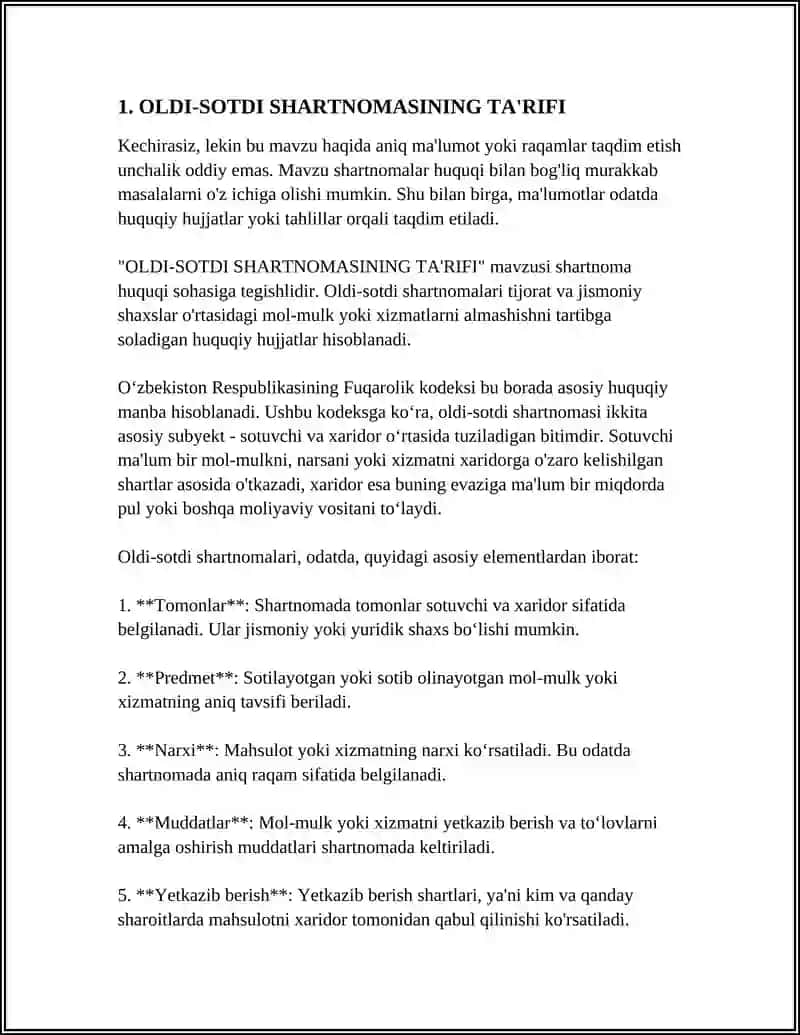 OLDI-SOTDI SHARTNOMASINING TA'RIFI 3