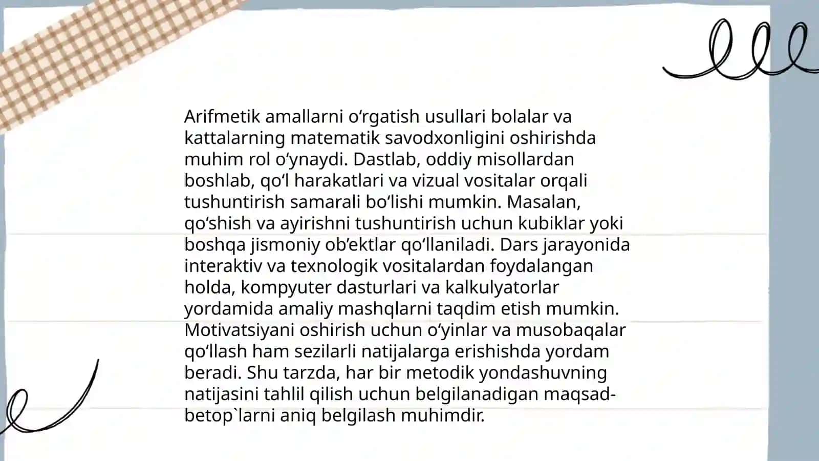Arifmetik amallarni o‘rgatish usullari 3