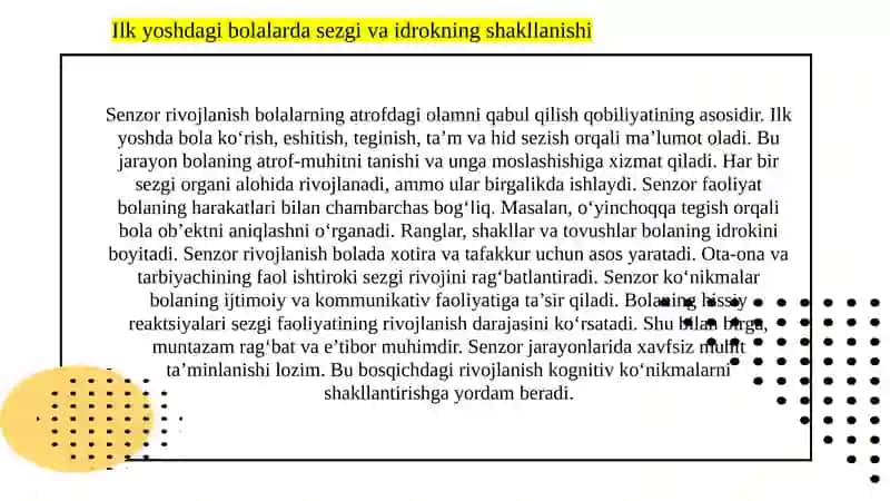 Ilk yoshdagi bolalarda senzor, perseptiv hamda kognitiv rivojlanish 3