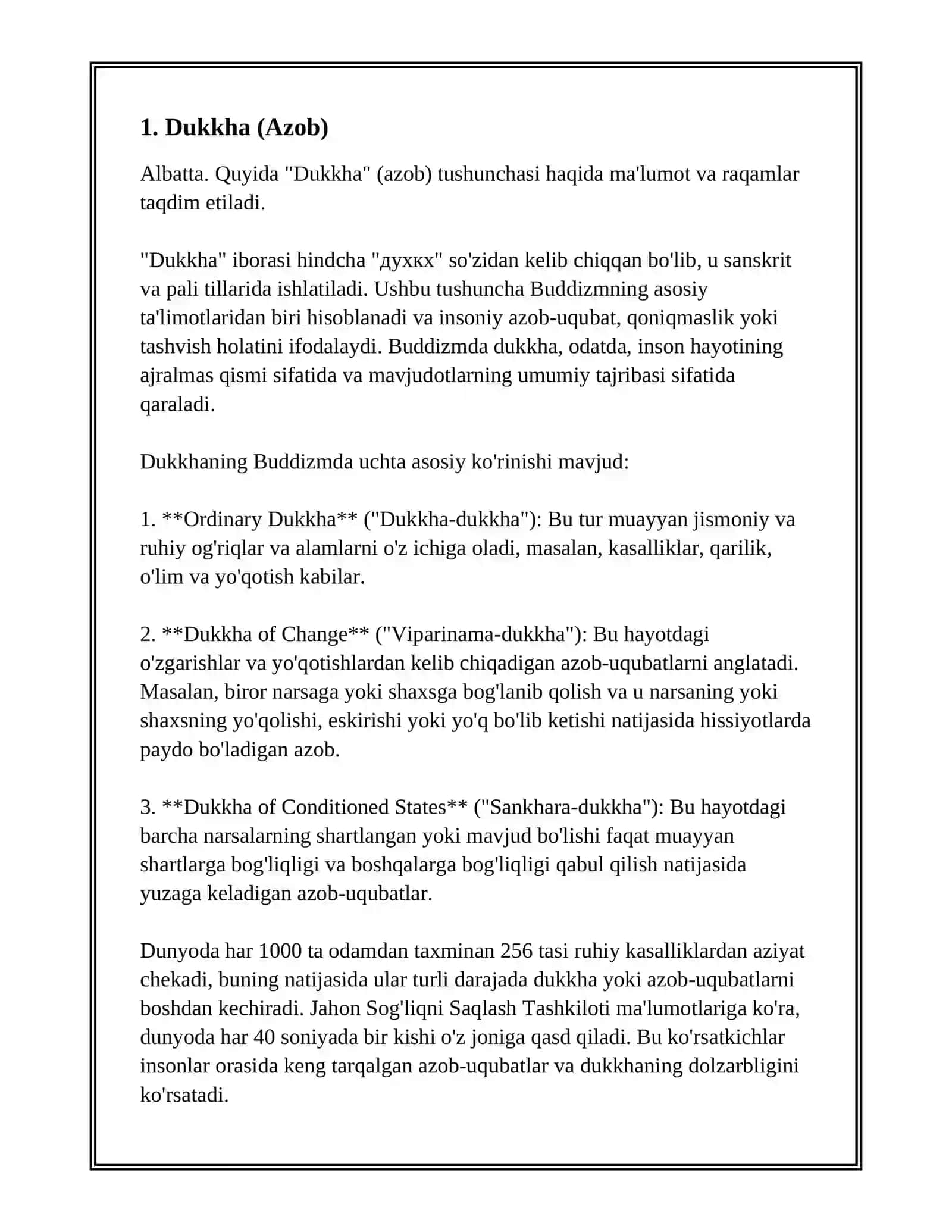 BUDDAVIYLIKDAGI TOʻRT HAQIQAT 3