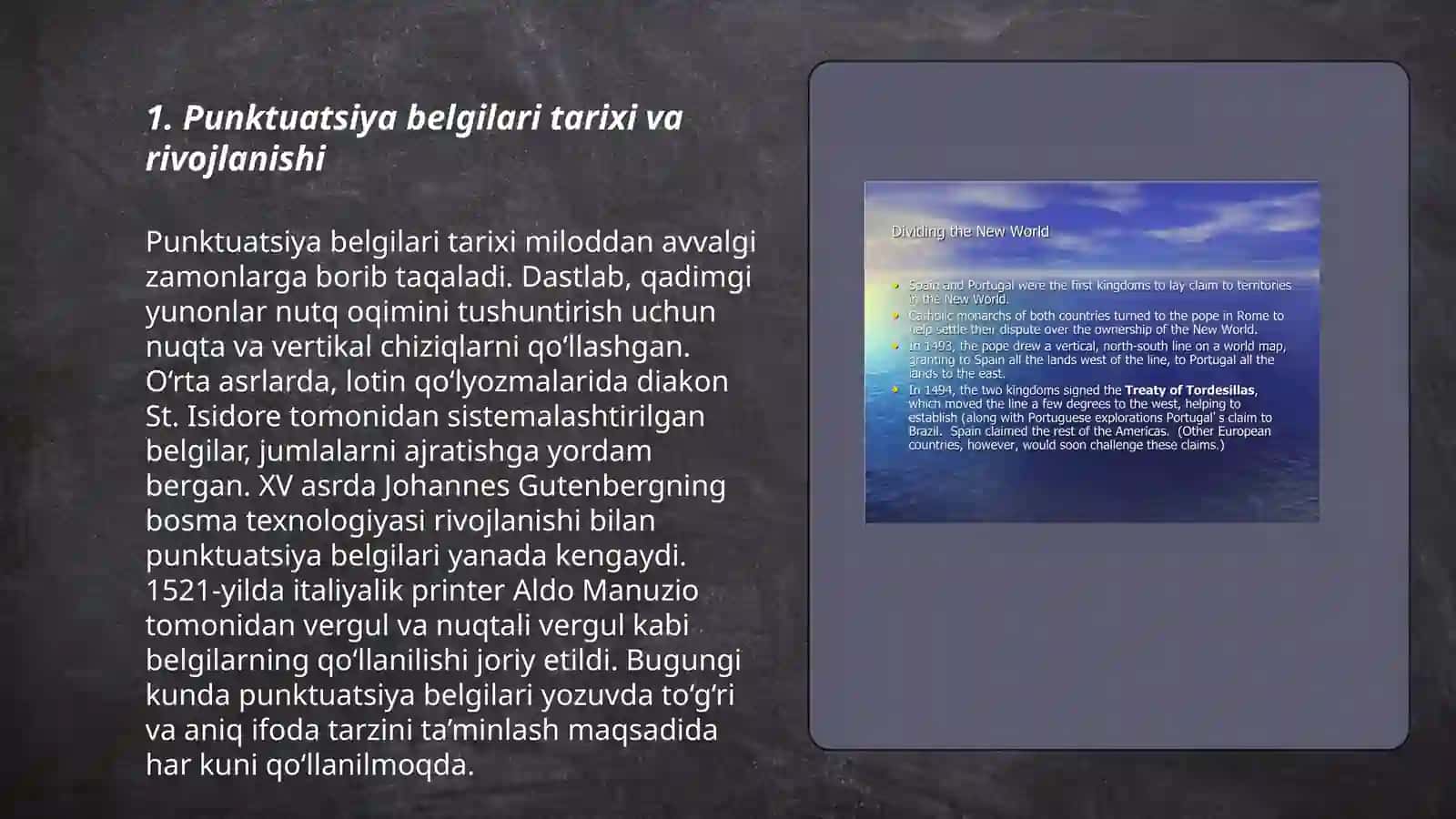 Punktuatsiyaga oid berilgan materiallar tahlili 3