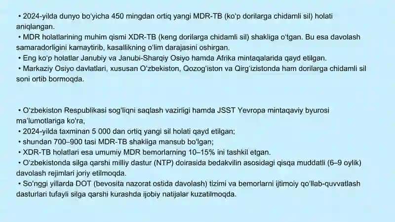 BJSST standartlariga asosan MDR va XDR-TBni davolash 3